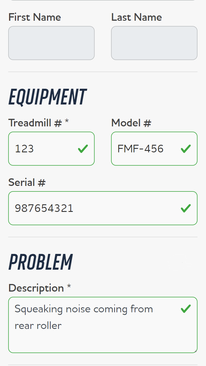 Complex input forms with validation and photo upload